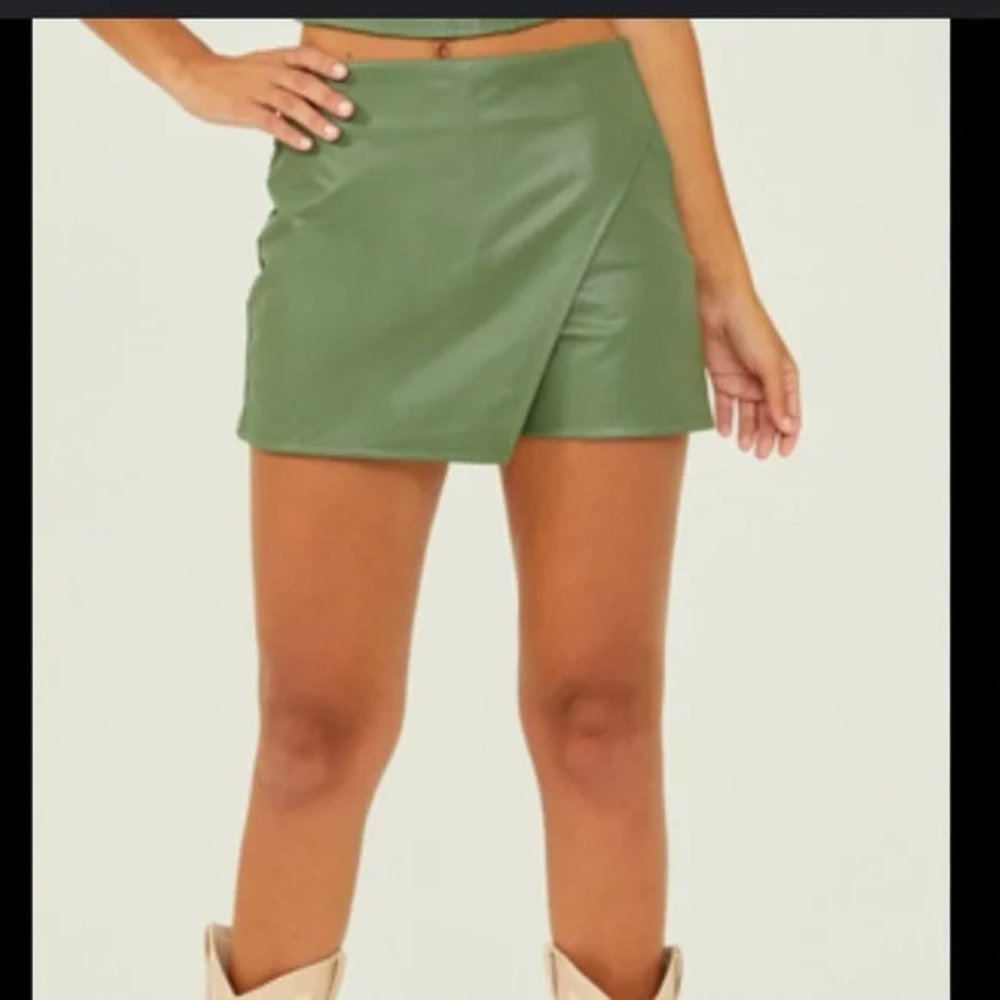 Calina Vegan Leather Skort